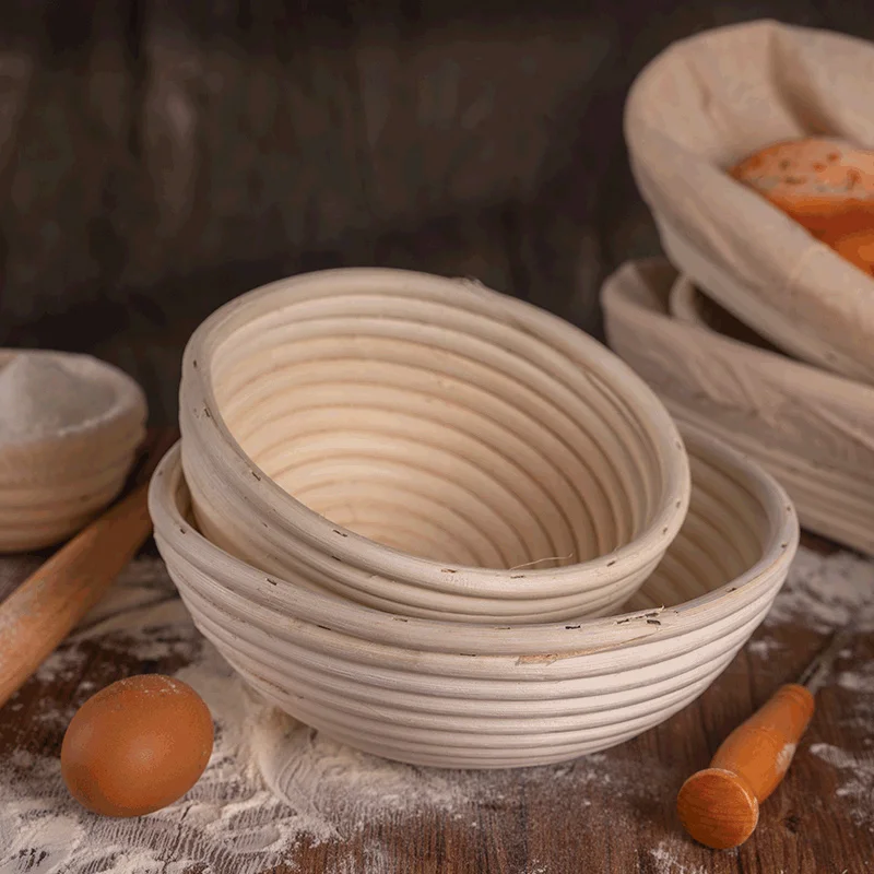 Brot Rattan Gärkorb Oval/Runde Handgemachte Rattan Weide Backen Schüssel Backen Werkzeuge einstellen Hause GäSprosse Backen Werkzeuge