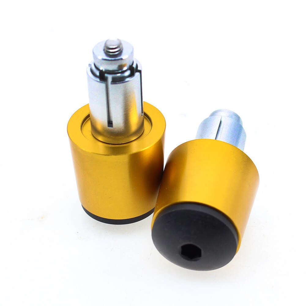 Empuñaduras de manillar de motocicleta de 7/8 pulgadas, extremos de barra, tapones, contrapeso de tapa para SUZUKI GS500F GS 500F SV650 SV650S SV 650 1999: Oro