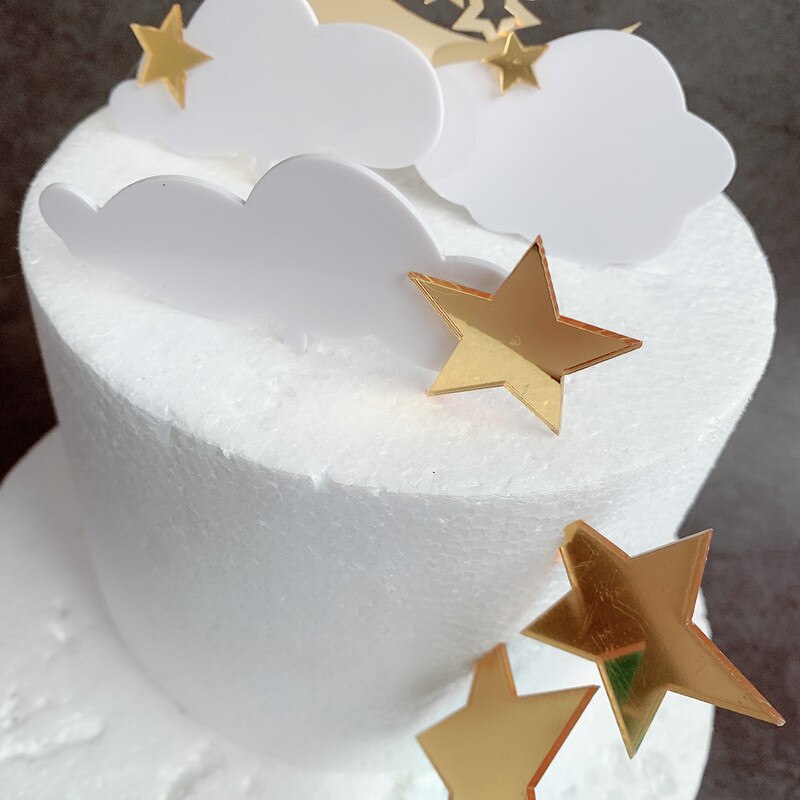 1 Uds nubes estrella Luna Cupcake Toppers suministros de para pasteles decoración para cumpleaños decoración para de boda pastel de boda