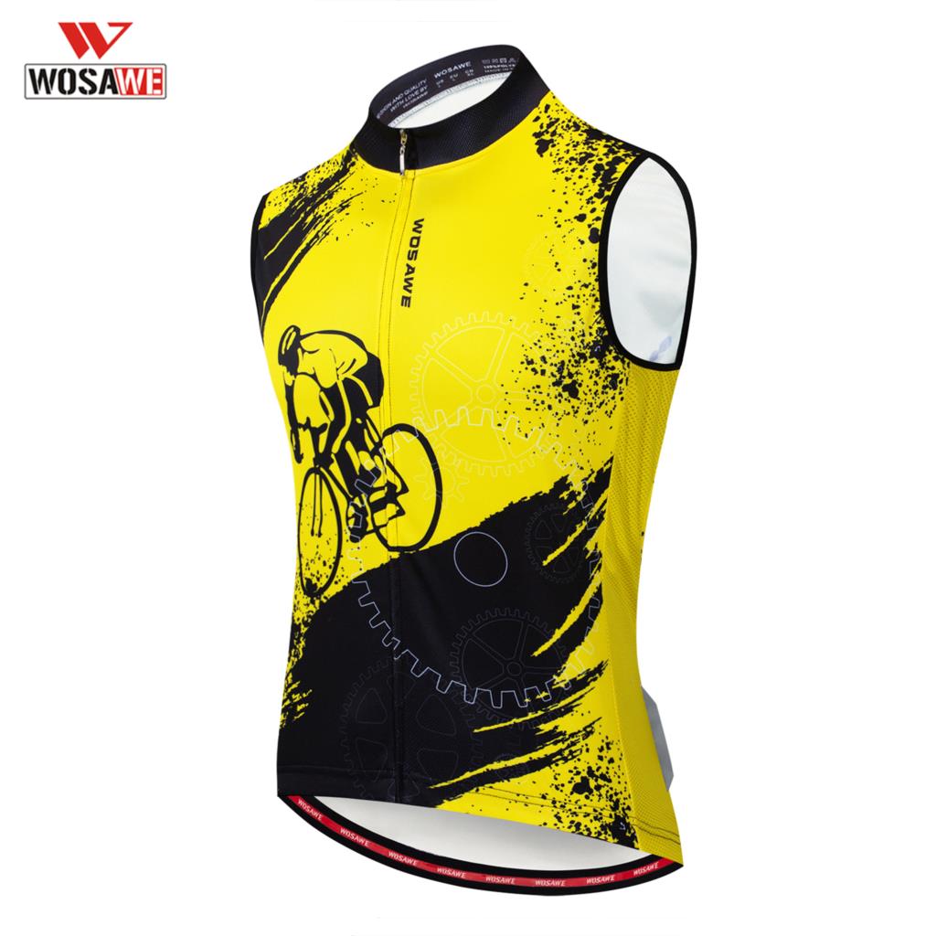 WOSAWE Fietsen Vest Mouwloos Reflecterende Running Vest Zomer Ademend MTB Fiets Mesh Fiets Sportwear Ropa Ciclismo