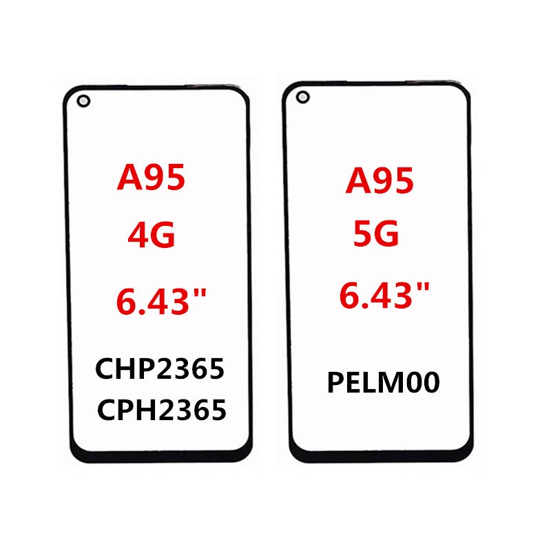 Front Screen For OPPO A91 A92 A93 A94 A95 4G 5G Touch Panel LCD Display Out Glass Replace Repair Parts + OCA