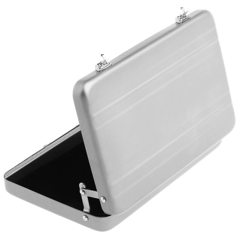 Aluminium Wachtwoord Box Card Case Mini Koffer Wachtwoord Aktetas Zilver