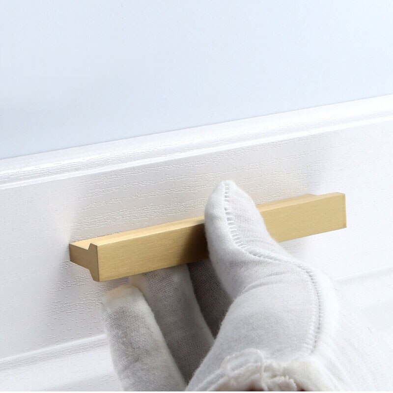 Brass long handle Furniture armoire door gold handles Drawer black bronze knobs Kitchen bathroom cabinet hardware pulls T-shape