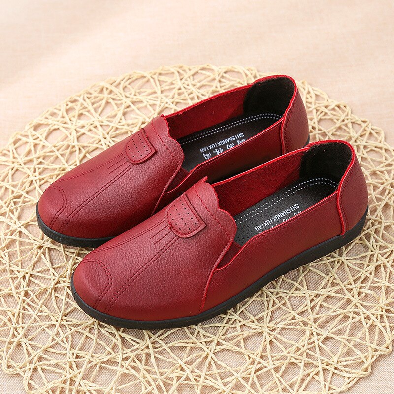Mocassins Femme à Plateforme - Cuir Véritable, Talon 5 Cm, Semelle Antidérapante - Confort Parfait Pour Tous Les Jours