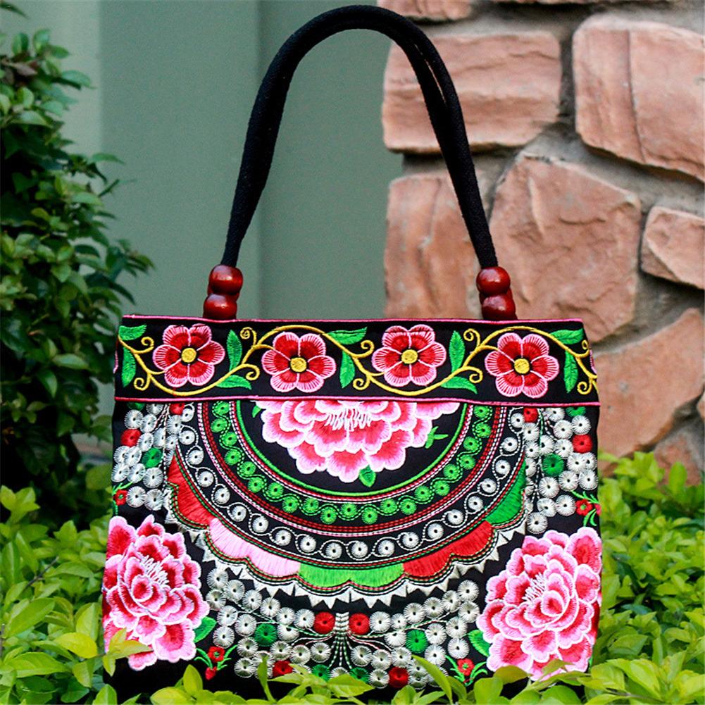 Ethnic Style Embroidered Bag Fashionable Handbag Retro Canvas Bag All-match Shoulder Bags Outdoor Personality Floral Women's Bag