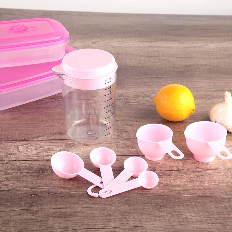 7 unids/set de plástico tazas de medir de medición cucharas utensilios medidores de cocina té y café en cucharas de cocina conjunto de herramientas para hornear