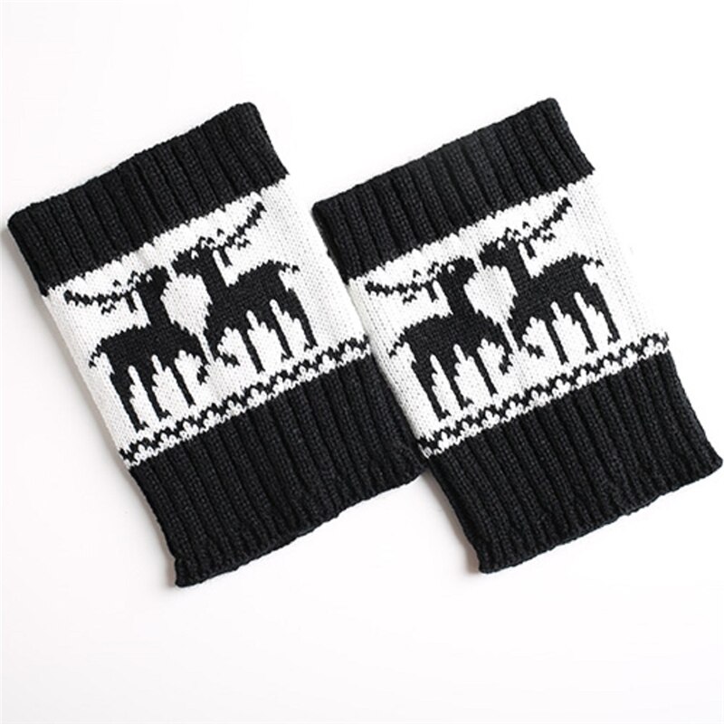 Damen Frauen Strick stricken tanzen Beinlinge Frauen Winter Warme Beinlinge Gestrickte Scoks Häkeln Lange Stiefel Socken: Schwarz