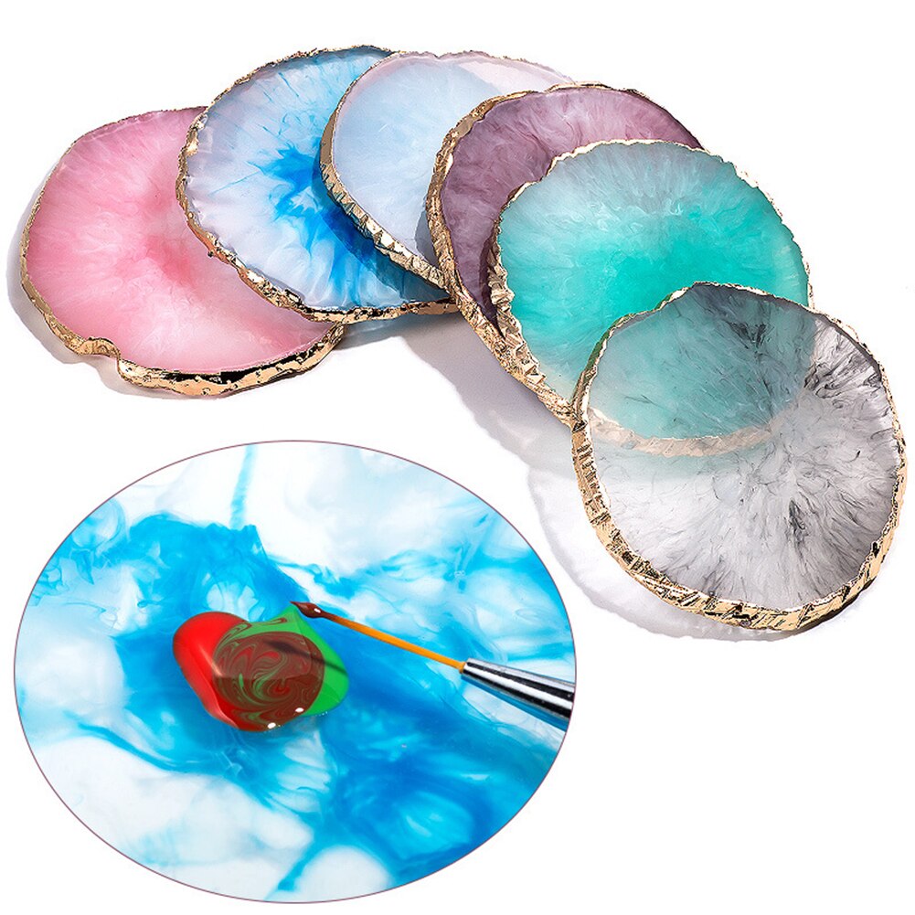 Foundation Mixing Make Up Tool Resin Stone Manicure Palette Nail Color Mixing Art Palette Color Chart Palette