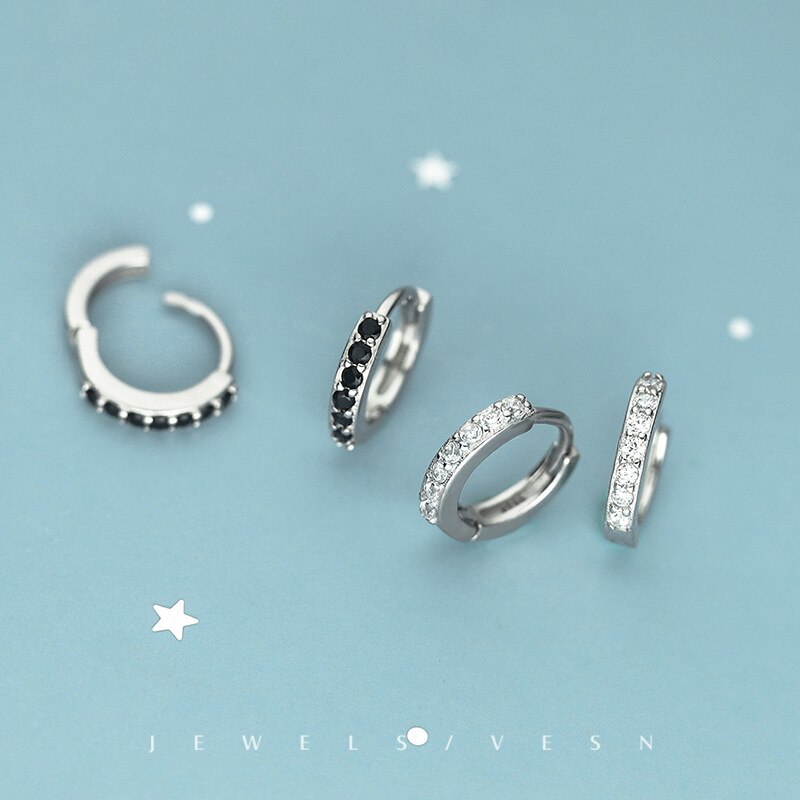 Reeti 925 Sterling Zilveren Ronde Oorringen Voor Vrouwen Shiny Cz Zilveren Sieraden
