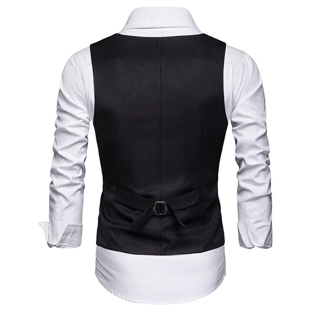 Herfst Mannelijke Formele Rokkostuum Vesten Slim Fit Mannen Pak Vest Man Bruiloft Vest Homme Casual Mouwloze Zakelijke Jas