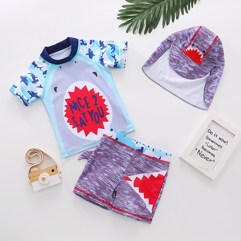 Jungen Badeanzug Neue kinder Bademode Badeanzug Für Kinder Jungen Zwei Stück Schwimmen Anzüge Shirts Hosen Jungen Badeanzug