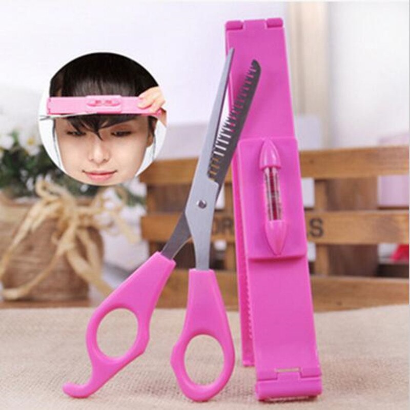 2 Stks/partij Professionele Kapper Gereedschap Diy Haar Snijden Snoeien Pony Kappers Schaar Met Liniaal Voor Vrouwen Kapper Benodigdheden