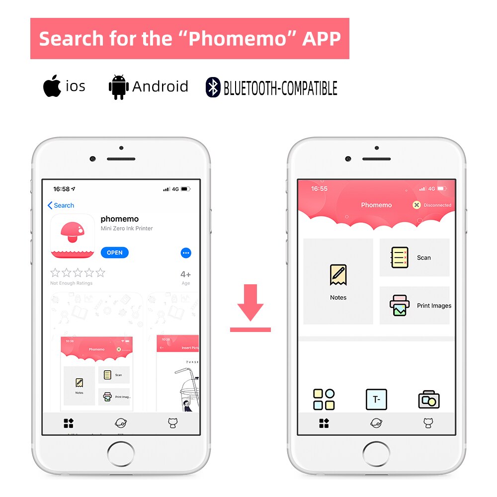 Phomemo M02 Thermische Draagbare Printer Mini Impresora Foto Printer Pocket Adhesive Label Sticker Draadloze Printer Voor Diy Journal