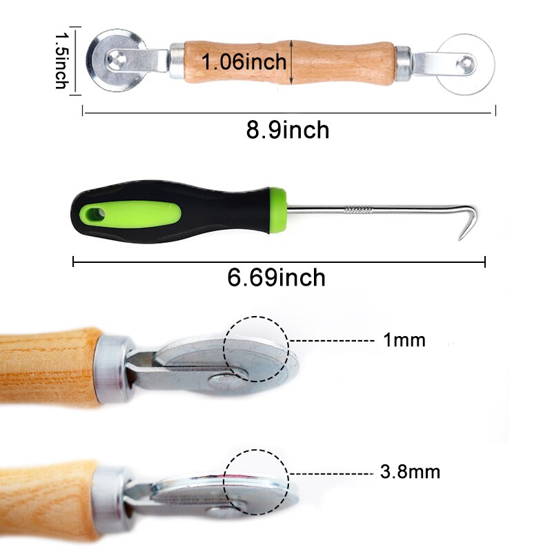 Rolling Tool For Installing Window And Door Screen Spline Roller And Puller Hook Tool