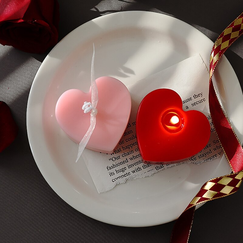 Hartvorm Kaarsen Liefde Kaarsen Voor Valentijnsdag Engagement Decoratieve Kaarsen Geurende Rookloze