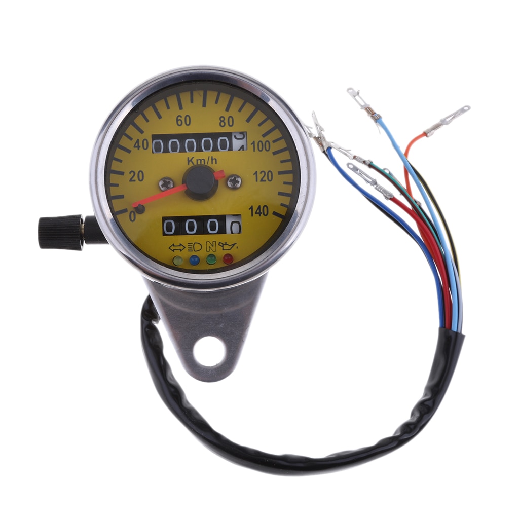 Motorbike Atv Snelheidsmeter Kilometerteller Led Achtergrondverlichting Signaal Gauge Met Iindicator