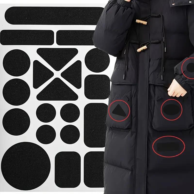 1 Set，Instant Self-Adhesive Fabric Repair Patch - Universal Black, Heavy-Duty Iron-On for Down Coats