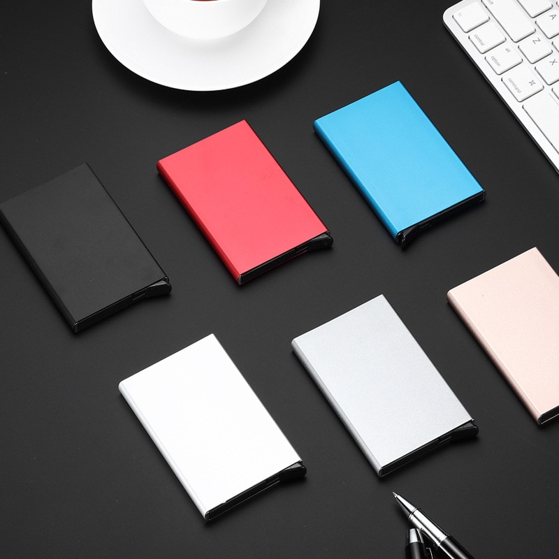 Anti-Diefstal Id Credit Kaarthouder Porte Carte Dunne Aluminium Metalen Portefeuilles Pocket Case Bank Vrouwen Mannen Credit Card doos