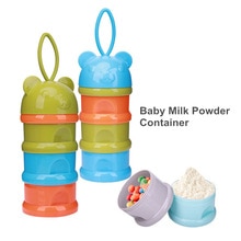 1pc bærbare baby-mælkepulverbeholdere til små børn modermælkserstatninger 3- lags tegneserie bjørn mad opbevaring/dispenser