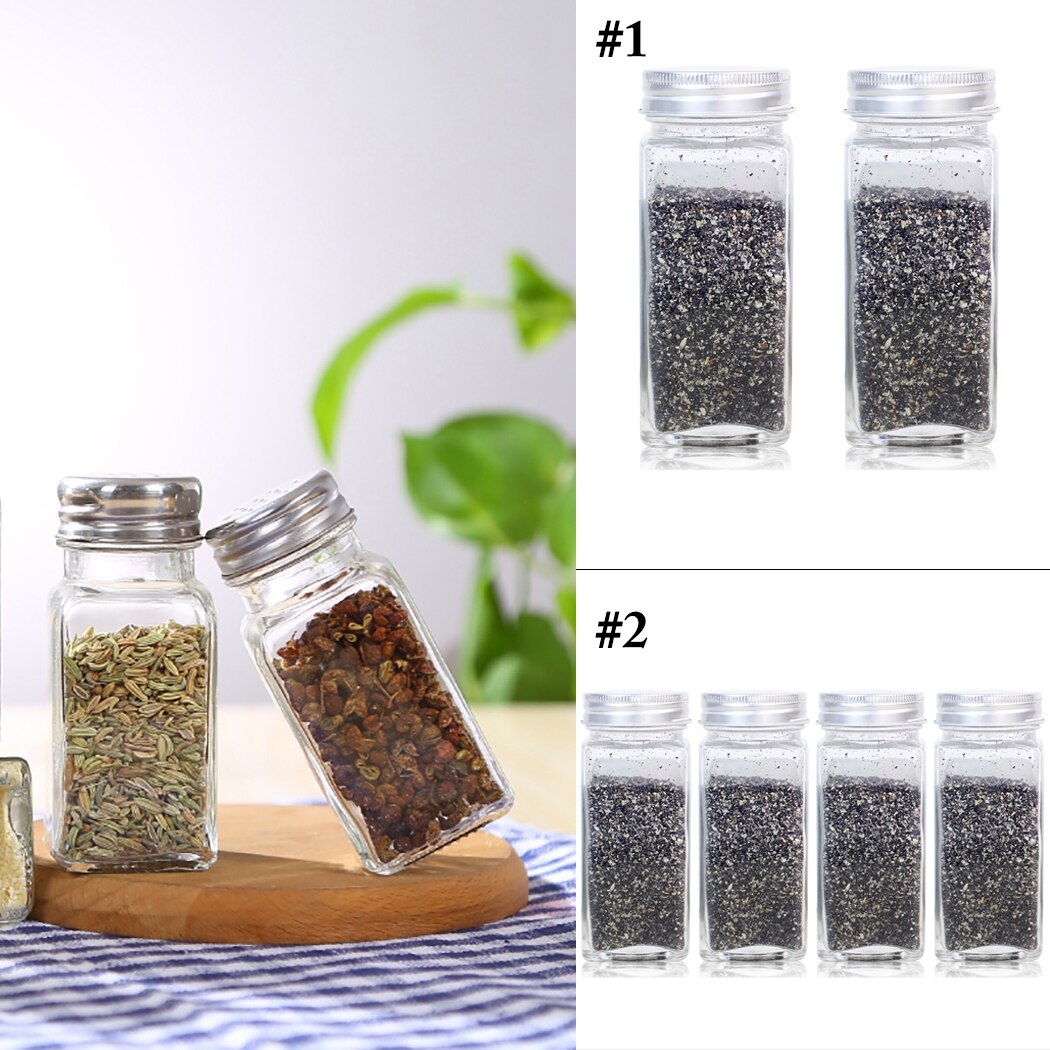 Agitadores de sal y pimienta de vidrio grueso, tarro de condimentos, herramienta para barbacoa, botellas, contenedor de vinagrera, agitador de condimentos, 2/4 Uds.