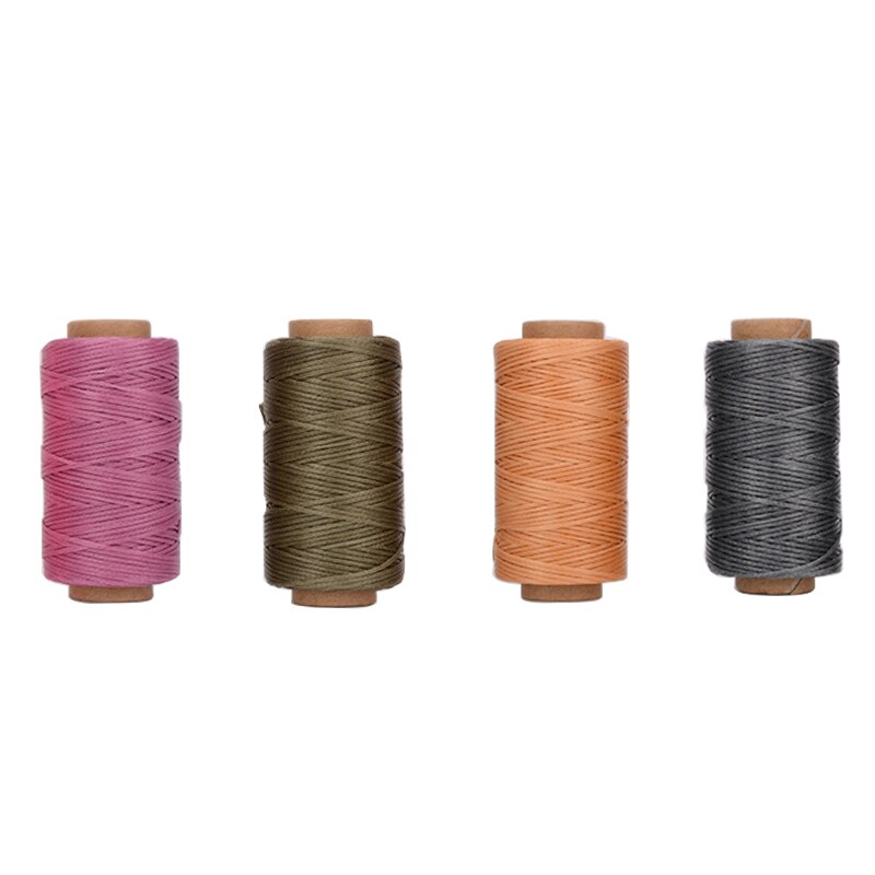 4 Kleur/Set 0.8Mm Dikte Gewaxt Draad Voor Leer Craft Diy Waxkoord Hand Stiksels Draad Platte Gewaxte 40 Kleur Naaien Lijn: Set F / 50m (55Yards)