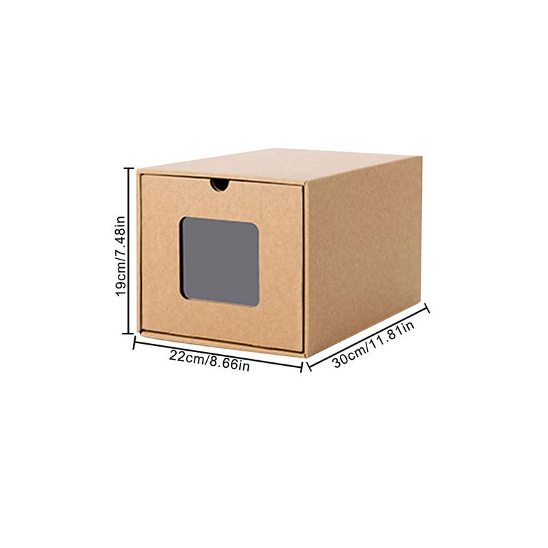 Perspective Shoe Box Transparent Drawer Storage Box Foldable Kraft Carton Shoebox Kraft Paper Water-proof Receipt Boxe Receipt: High heels