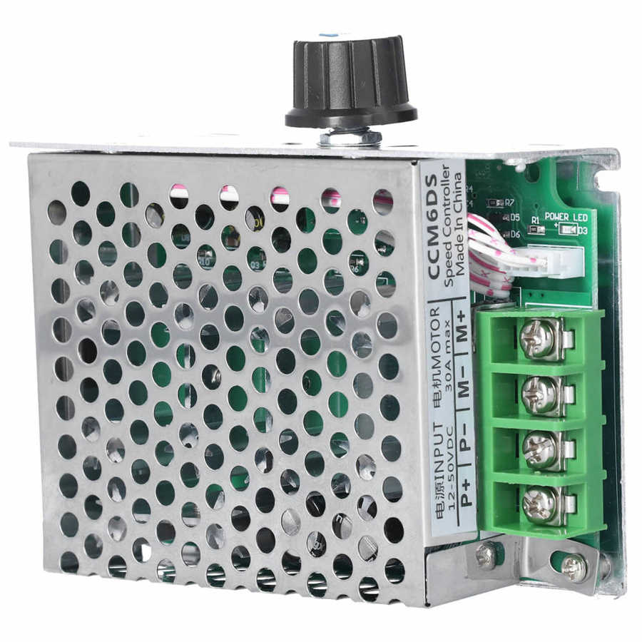 DC12V‑50V Motor Controller 30A Motor Regulator PWM DC Motor Controller DC Motor Controller Metal Shell 30A Motor Regulator