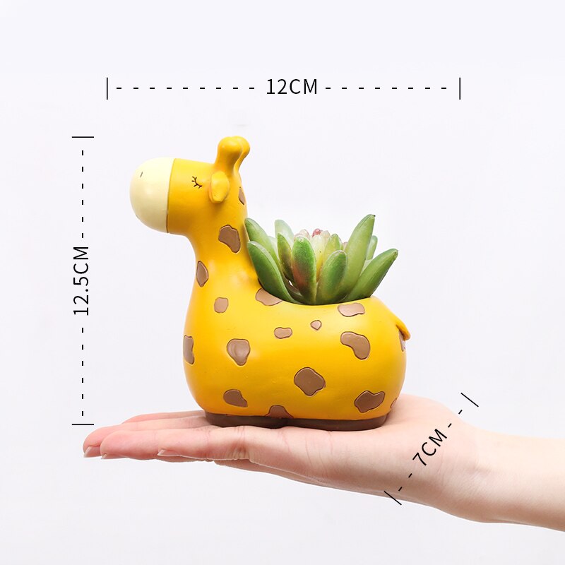 1pc dyreharpiks sukkulent plantepotte dekorativ desktop urtepotte mini bonsai planter hjem haveindretning bjørn zebra giraf