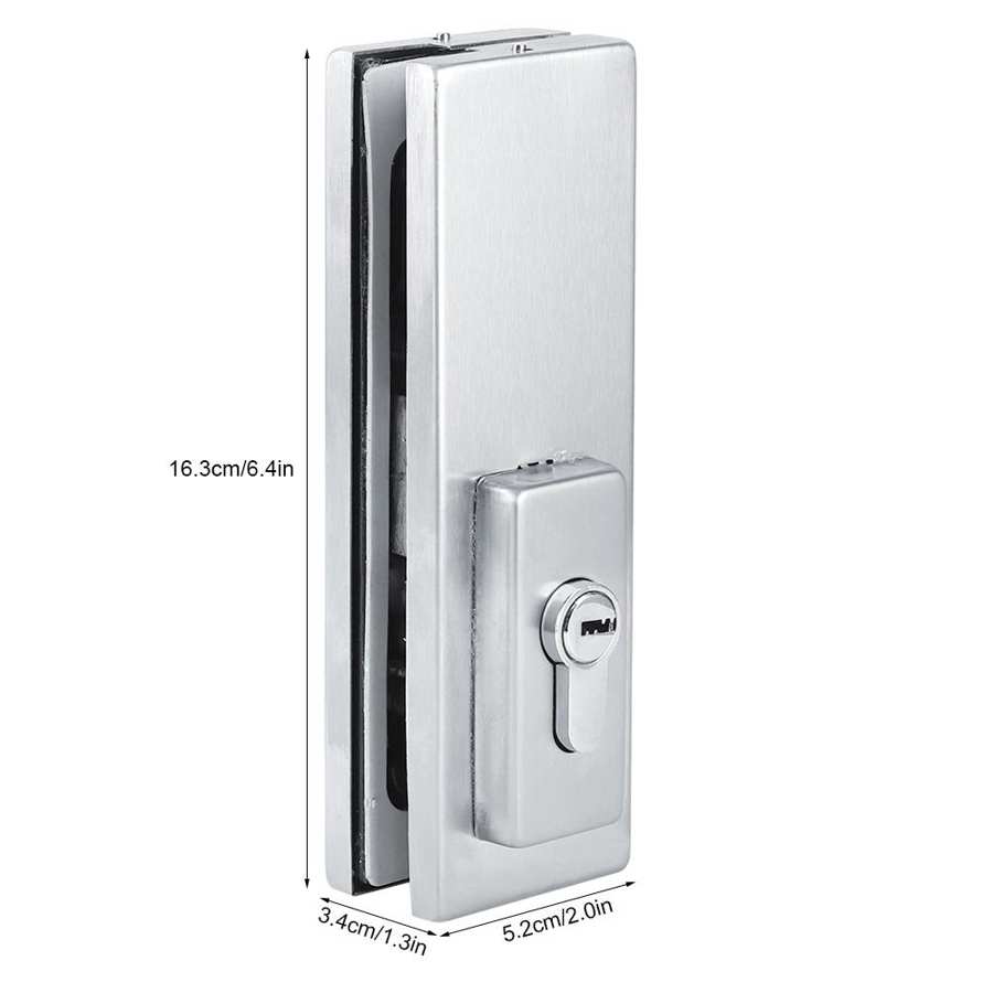 Glass Door Latch Anti-Theft Security Lock Stainless Steel Floor Lock for Glass Door Without Pivot Frame