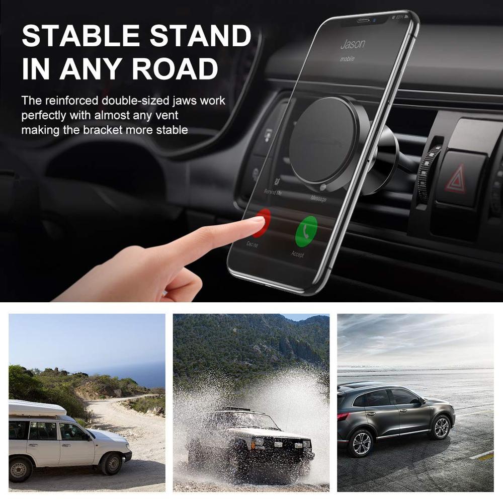 Suporte magnético automotivo para celular, suporte magnético para ventilação, para iphone x, 11, 8, 7, xiaomi, samsung, 360 suporte para celular