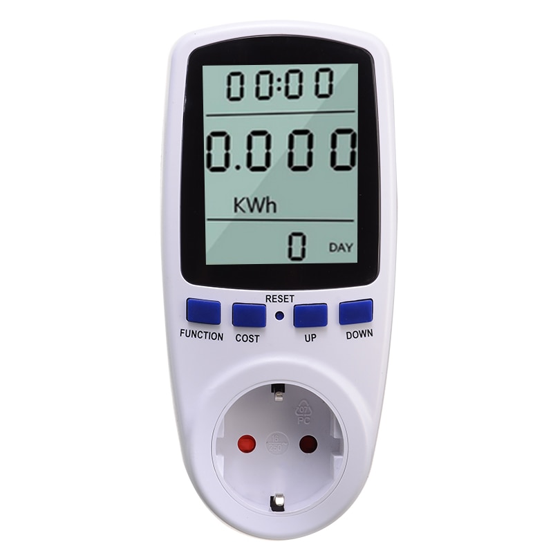 Digitale Lcd Energy Meter Wattmeter Wattage Elektriciteit Kwh Energiemeter Eu Plug Meten Outlet Power Analyzer 230V Ac