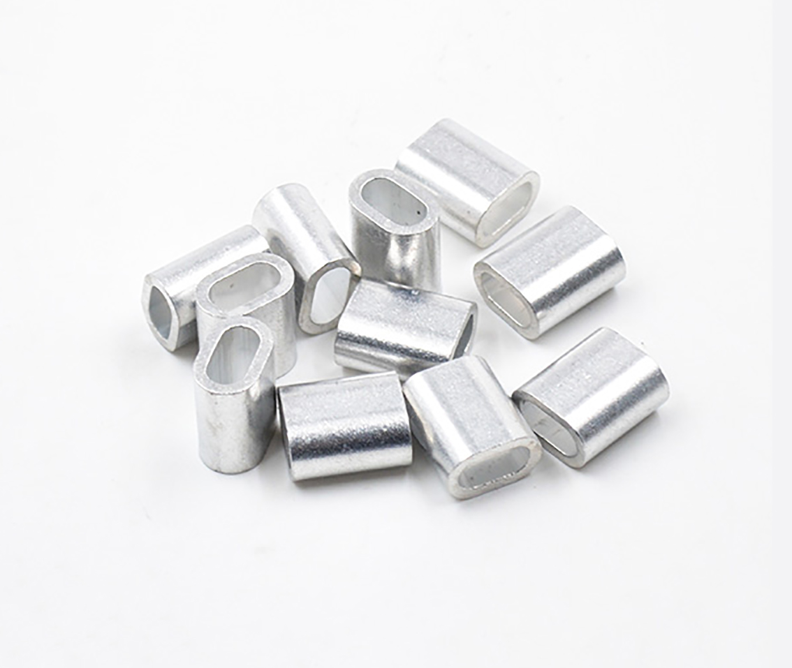 10 Pezzi Manicotti A Crimpare In Alluminio Per Cavo Da 5/16'' (8mm) - Doppio Foro - Raccordi Per Fune, Ringhiere, Guinzagli - FLQ049-8.0 - 2