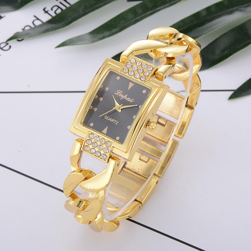 Lvpai Brand Rose Gold Women Luxury Watches Girls Quartz Watch Bracelet Watch Ladies Crystal Round relogio feminino #D