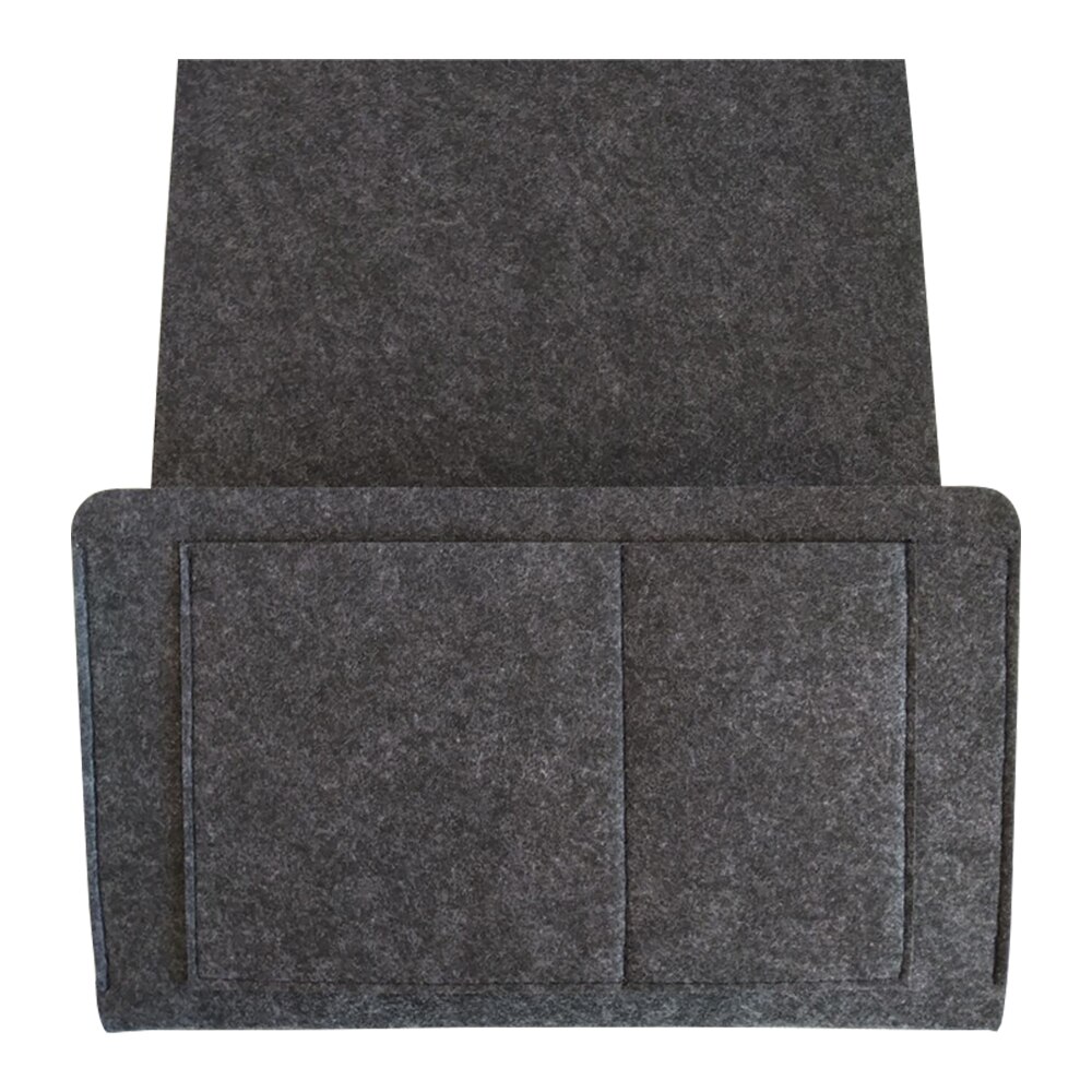 Bedside Hanging Storage Organizer Bed Storage Bag Pocket Felt Dorm Room Book Magazine TV Remote Caddy Bunk Holder ForSofa Table: Drak gray 3