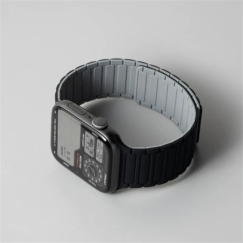 Soft Magnetic Silicone Strap for Apple Watch Ultra 2 49mm 46mm 42mm 45mm 41mm 44mm 40mm Band for IWatch Series 10 9 8 7 6 SE 5 4