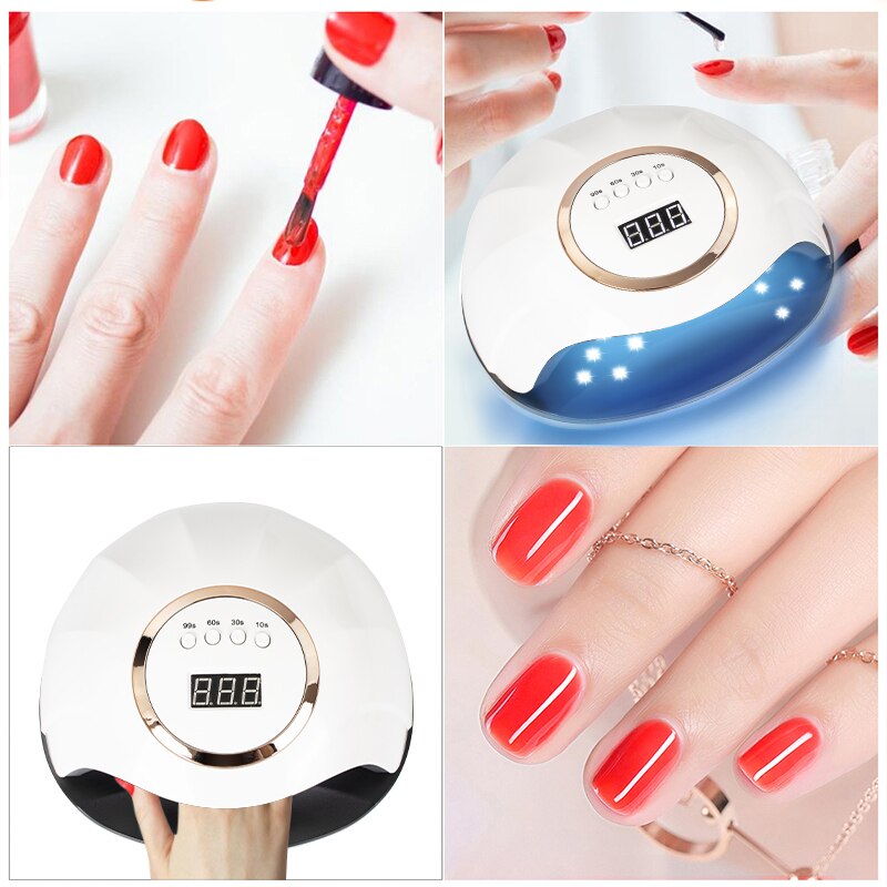 60LED UV Nail Dryer For Manicure Fast Drying Gel Nail Polish With 4 Timer Setting With LCD Display Salon Use Nail Art Tools