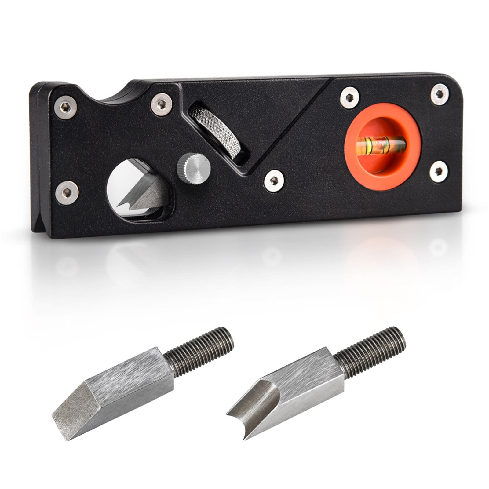 Mini Chamfer Plane Set for Wood Portable Adjustable Wood Trimmer with Level-meter & Chamfer Woodcraft Tools Kit 15*5*2cm MDJ998: Black 1