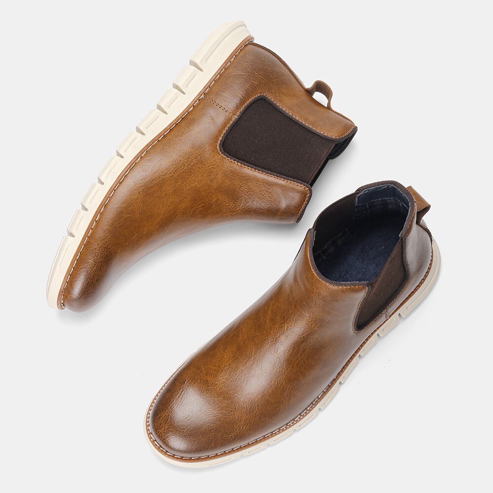 Large size chelsea men boots brand comfortable boots leather