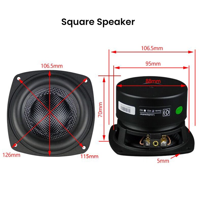 AIYIMA 1Pcs 4 Inch Subwoofer Speaker 4 8 Ohm 80W HiFi Speaker Audio Fiberglass Basin Low Frequency Home Theater Loudspeaker