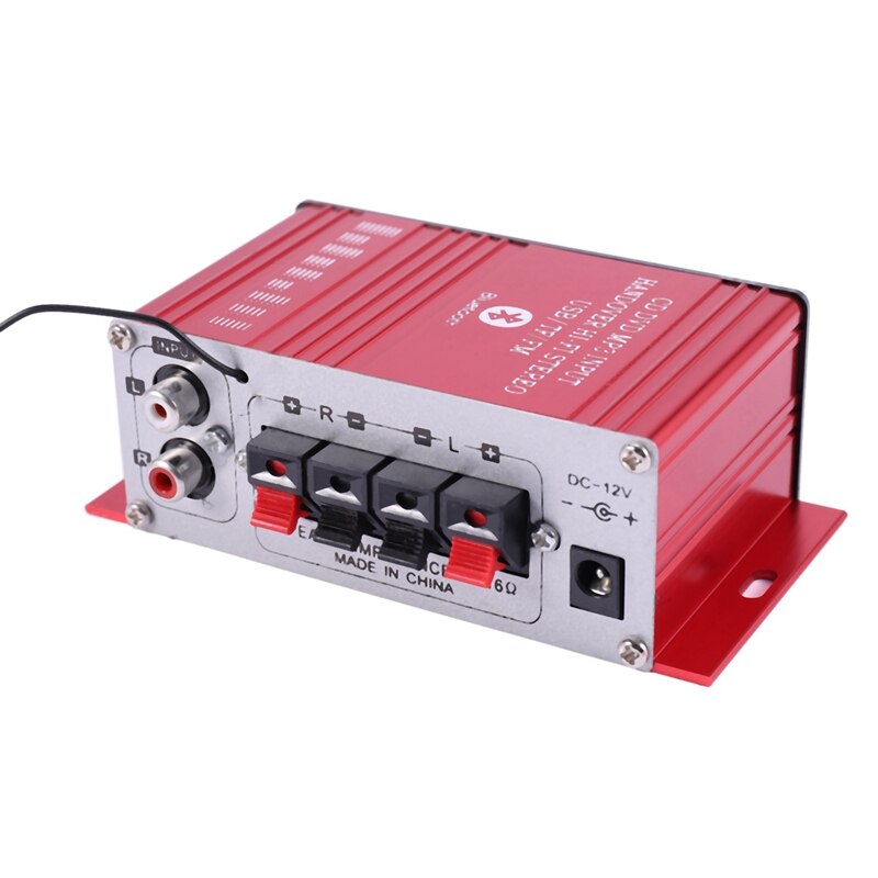 Mini Car Amplifier 2 Channel HIFI o Power Amplifier Bluetooth Stereo Car Theater Amp with FM Radio USB/TF/AUX