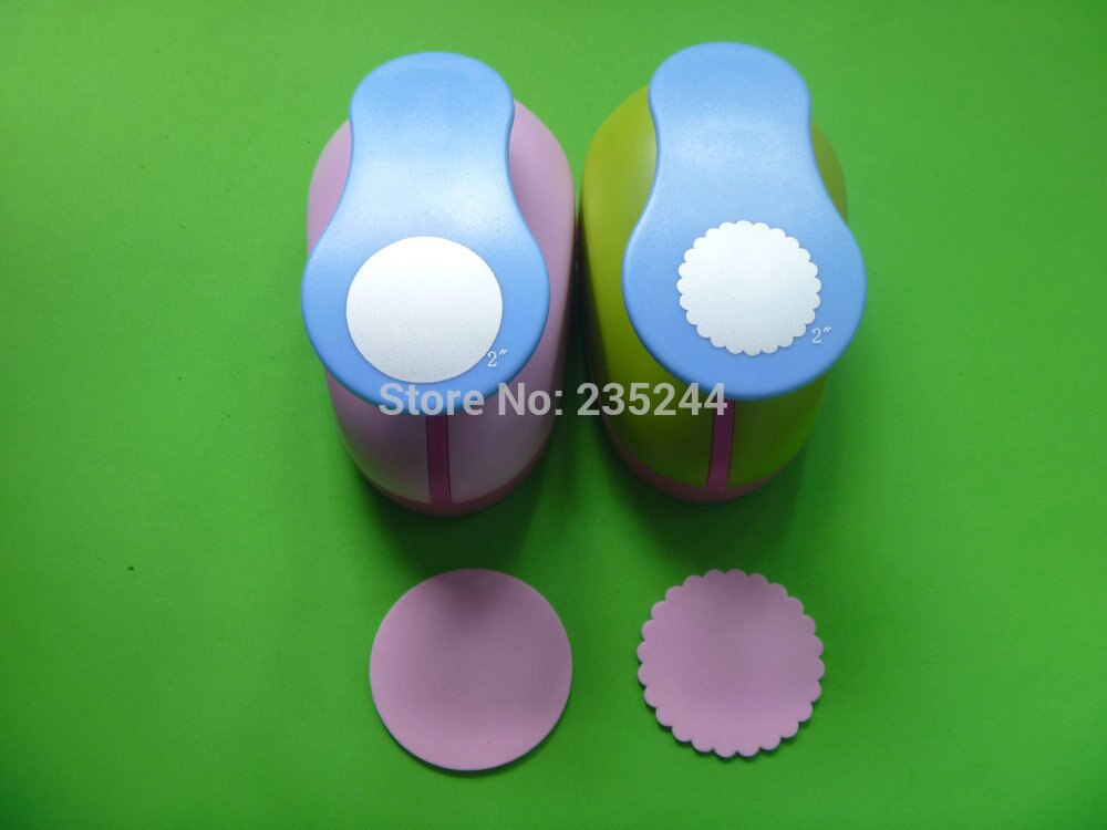2 inch Wave Circle and Circle craft punch set Punch Craft Scrapbooking school Paper Puncher eva hole punch 2PCS