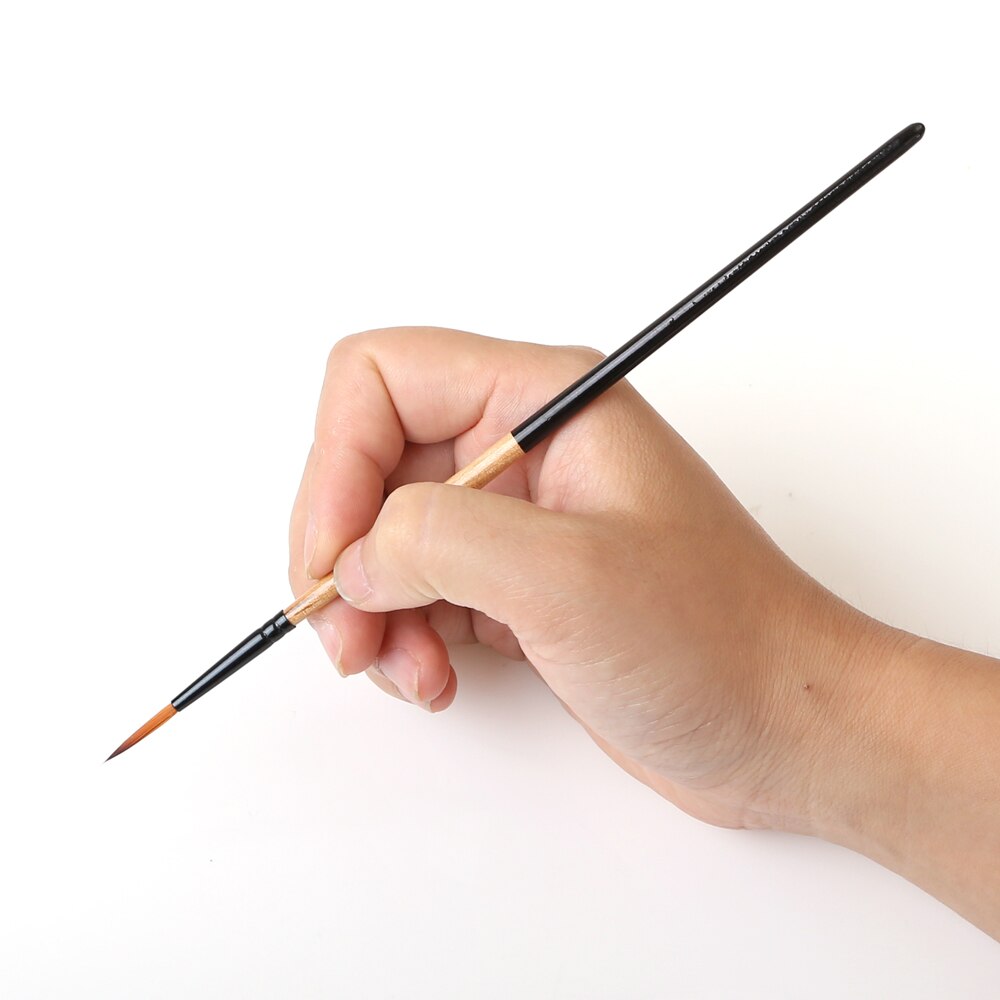 Dainayw-Juego de 6 pinceles para pintar con acuarela Gouache, diferentes formas, punta redonda, pelo de nailon, conjunto de pinceles de pintura, suministros de arte
