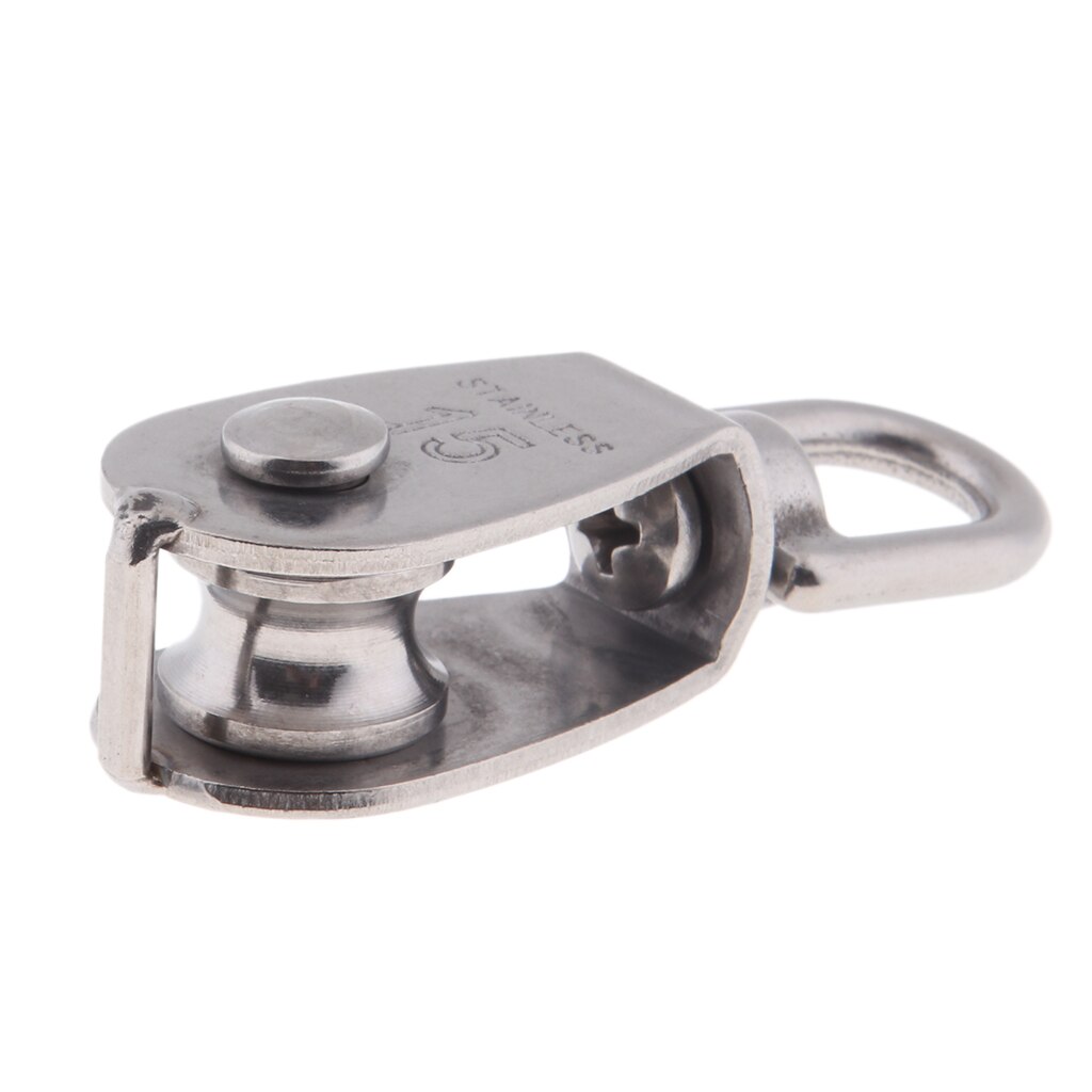 Single Pulley Block Rope Rigging 304 Marine Grade Stainless Steel Swivel Eye