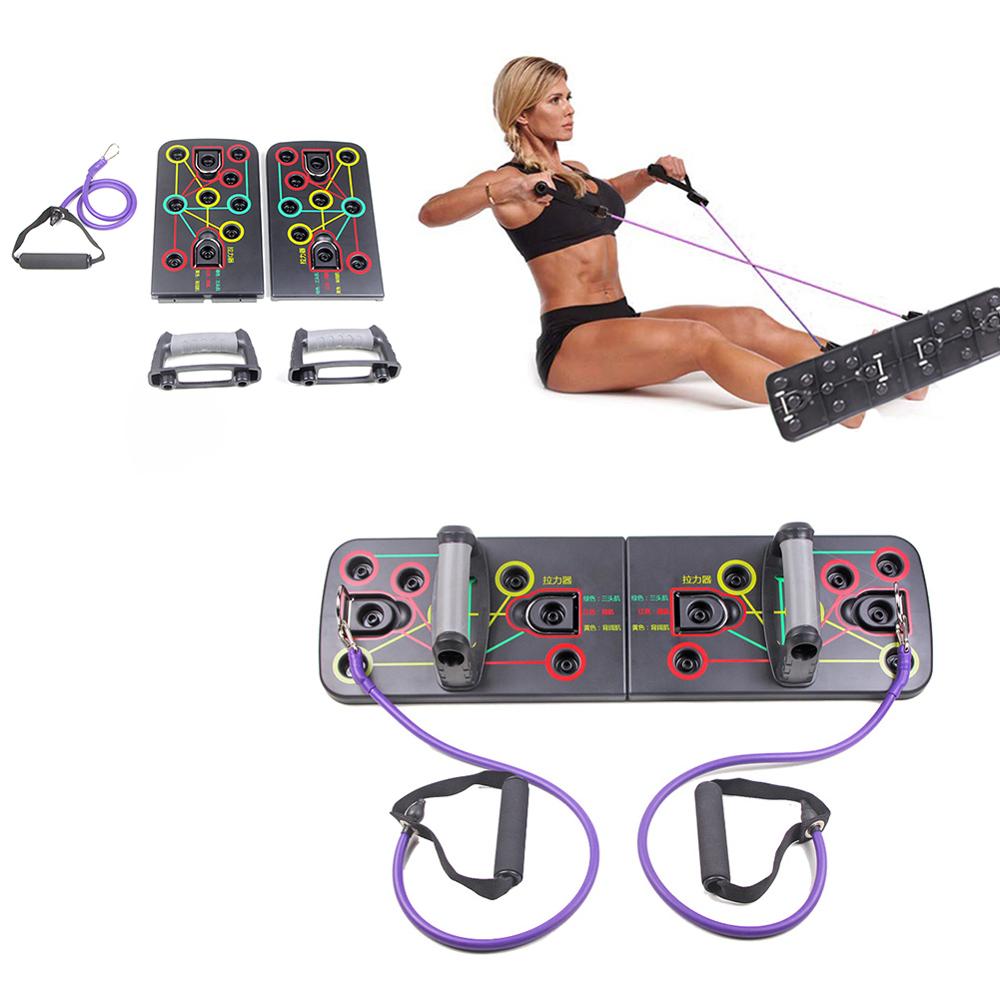 Fitness Exercise Tool 1 Set Push Up Rack Board 9 in 1 Body Building Board System Comprehensive Training Gym Body Training