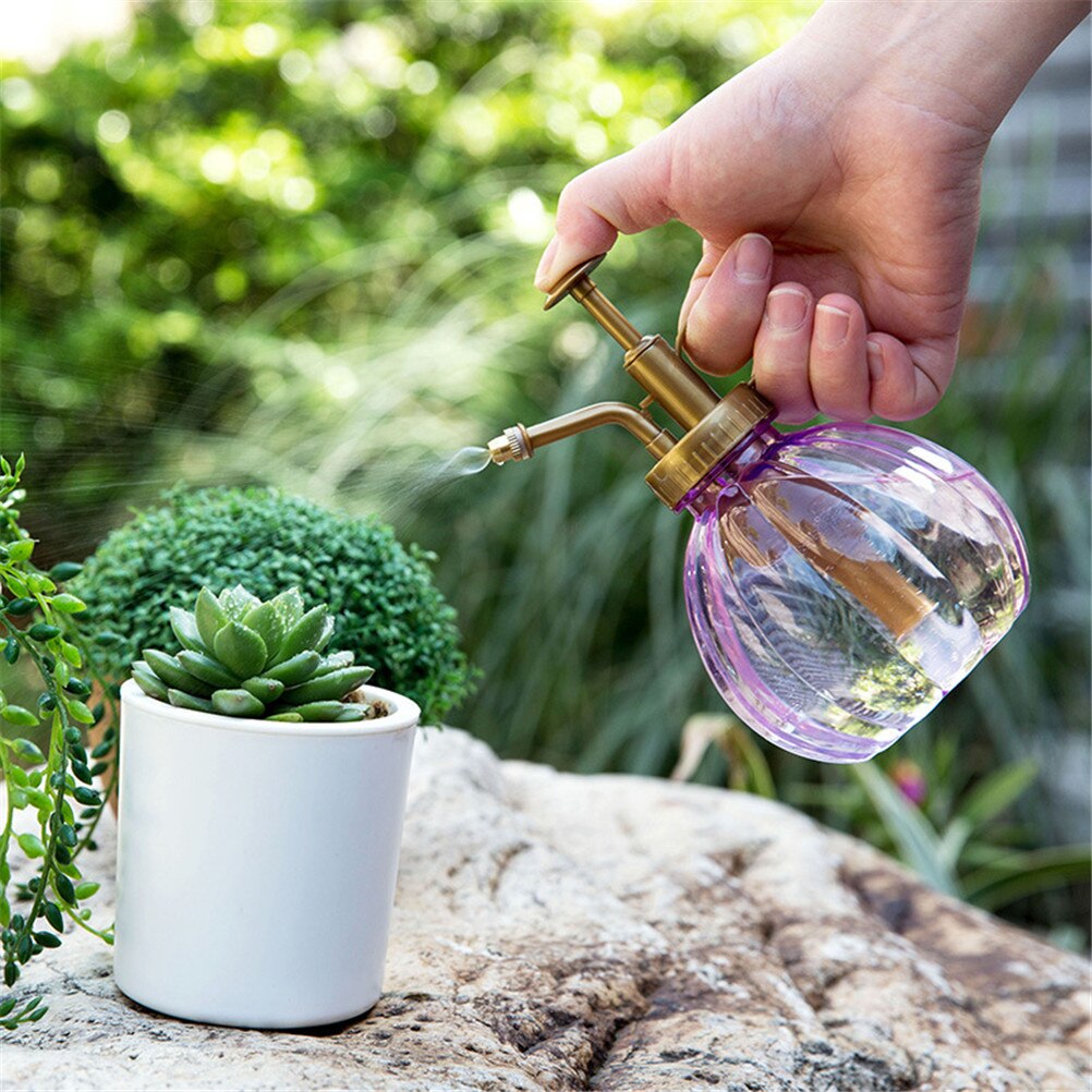 350 mlretro plante blomst vandkande hjem sprayflaske haven håndpres vand sprøjte plast bonsai sprinkler flaske container