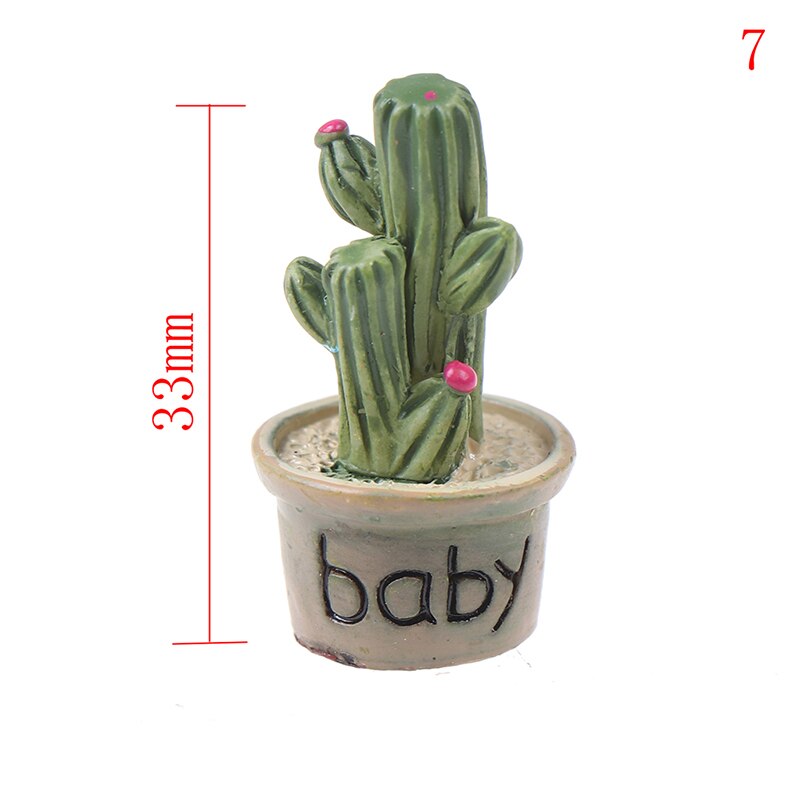 Dollhouse Succulent Plant Office Resin Desktop Birthday Flower Home Decor Craft DIY Miniature Ornament Furniture Toys: 7