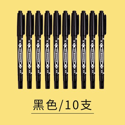100 PCs Marking Pen Black and White with Pattern Oily Small Double Headed Painting Line Drawing Pen Children Painted for Student: Black and White with Pattern 10 Oily