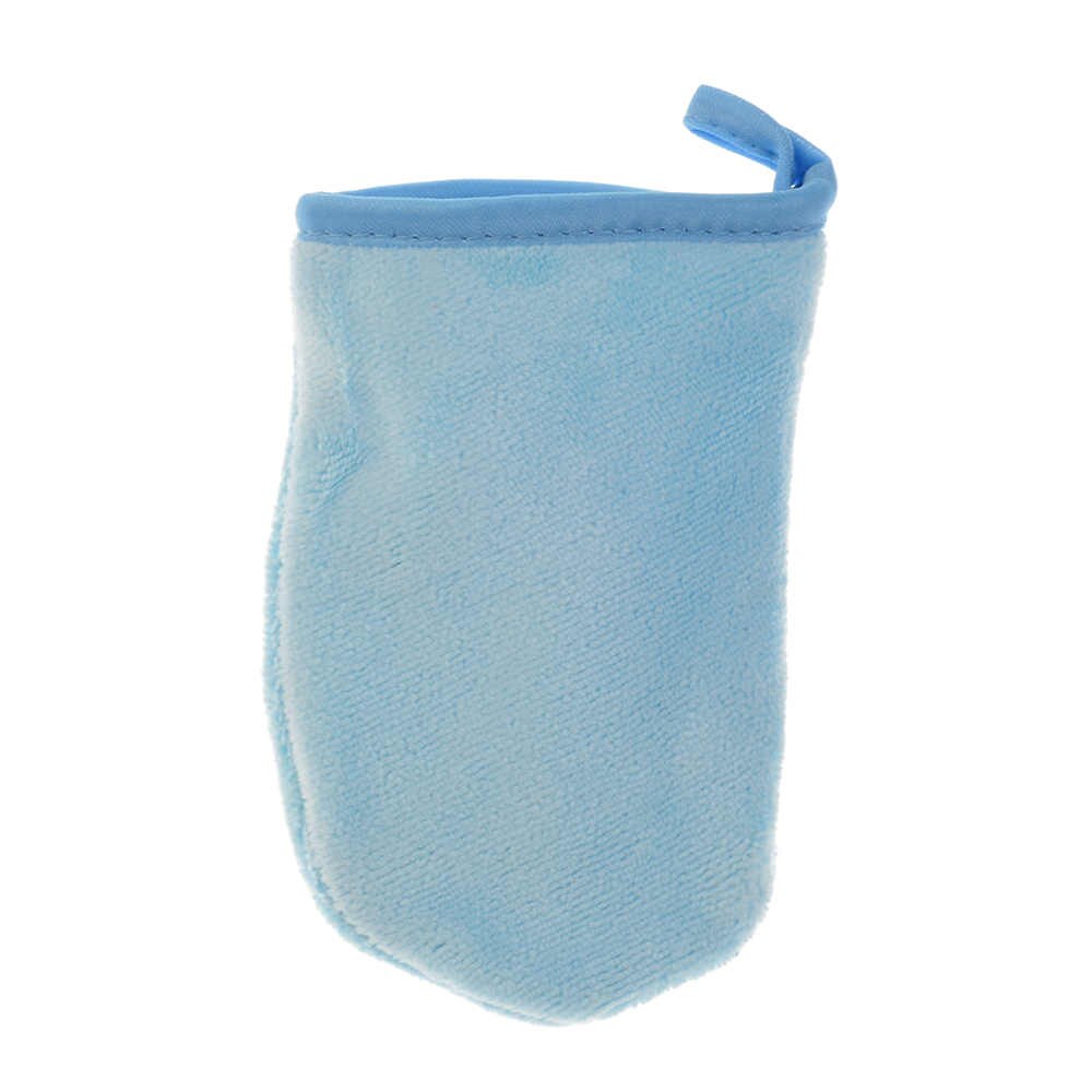 Toalla Facial de microfibra reutilizable, guante de limpieza, removedor de maquillaje, herramienta de cuidado de belleza Facial, 5 colores, 13x10 cm: Blue