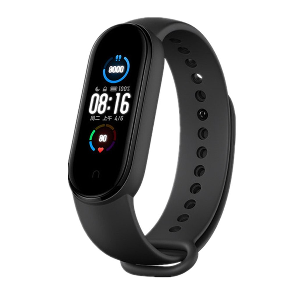 Smart fitness armband band med mätande pulsmätare sport aktivitet tracker män kvinnor titta på armband: Svart