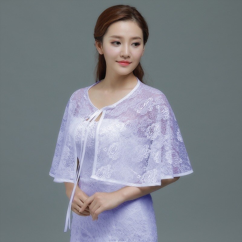 Boléro dentelle blanche Femme Cape rouge pour robe de soirée boléro nuptiale Mariage 8 couleurs haussement d'épaules pour femmes châles accessoires de Mariage: As picture